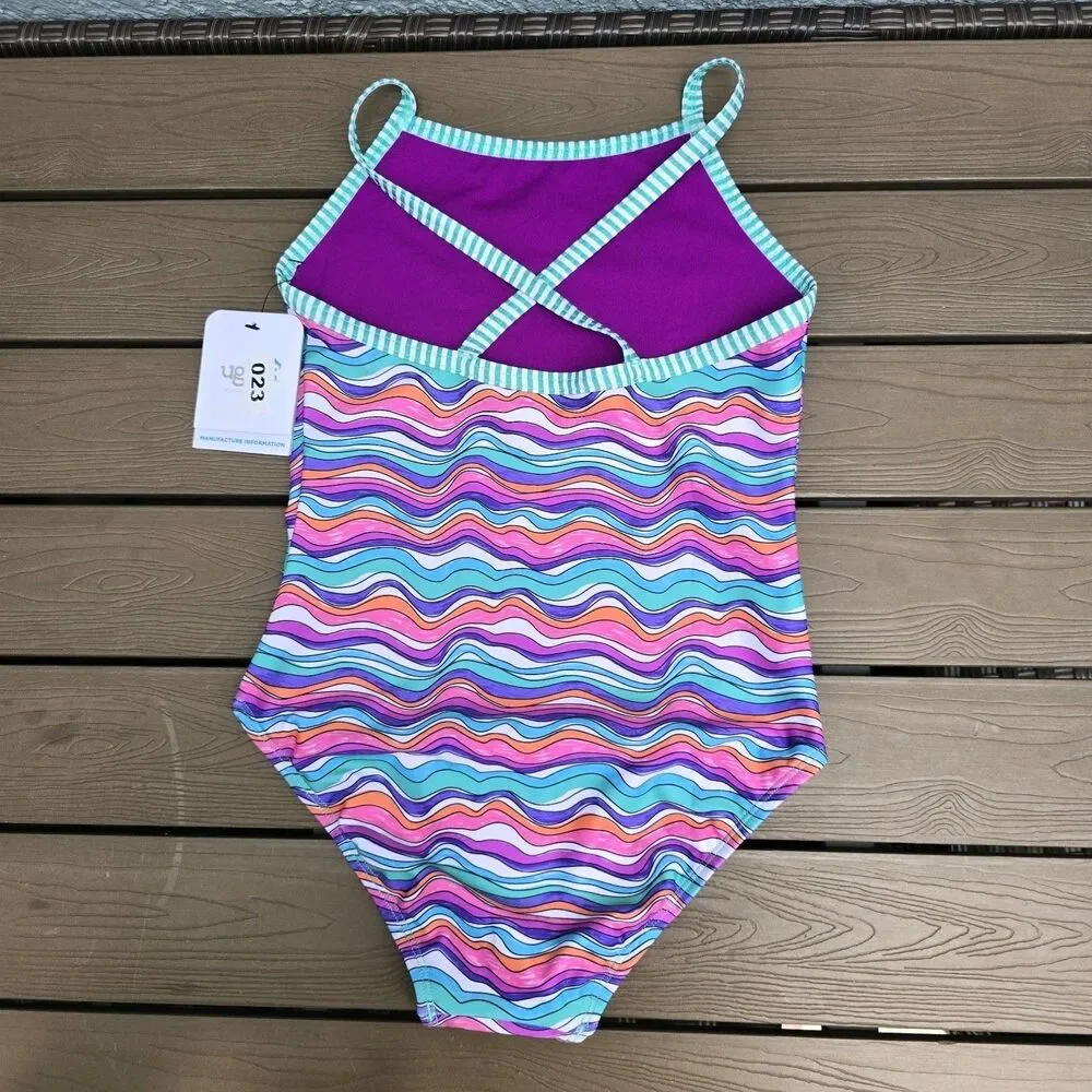 Dolphin Youth Girl's Uglies Wiggles Criss Cross back 1 Piece Swim Size 16 New